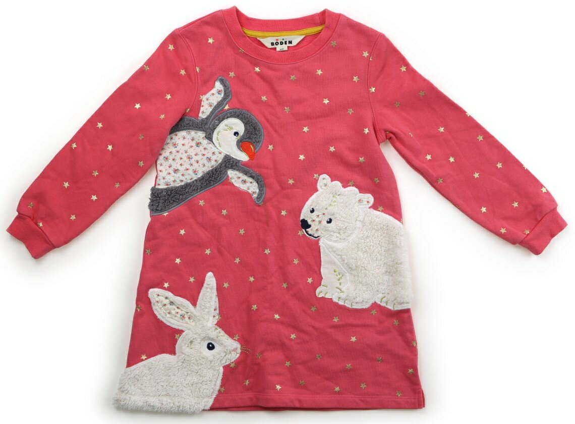 ボーデン Mini Boden ワンピース 110 女の子 動物ピンク星柄 子供服 ベビー服 キッズ アウトレット ユーズド 【中古】キッズ・ベビー・マタニティ