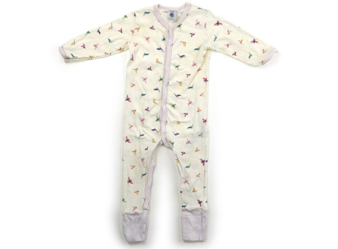 プチバトー PETIT BATEAU カバーオール 70 女の子 アイボリー、ライラック、鳥 子供服 ベビー服 キッズ アウトレット ユーズド 【中古】キッズ・ベビー・マタニティ