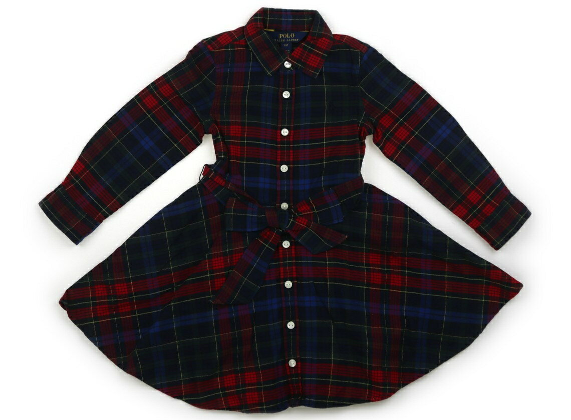 ポロラルフローレン POLO RALPH LAUREN ワンピース 100 女の子 赤・ネイビー・青・黄色・緑・チェック 子供服 ベビー服 キッズ アウトレット ユーズド 【中古】キッズ・ベビー・マタニティ