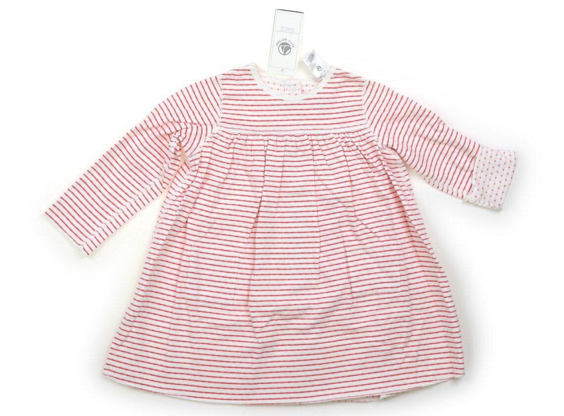プチバトー PETIT BATEAU ワンピース 80 女の子 白、カメリア 子供服 ベビー服 キッズ アウトレット ユーズド 【中古】キッズ・ベビー・マタニティ