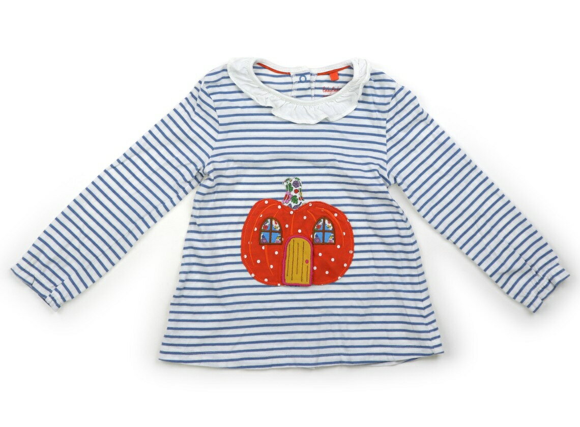 ボーデン Mini Boden Tシャツ・カットソー 100 女の子 ボーダー柄ホワイトブルーオレンジ 子供服 ベビー服 キッズ アウトレット ユーズド 【中古】キッズ・ベビー・マタニティ