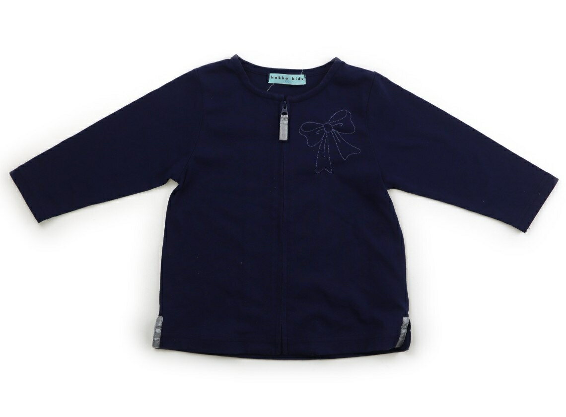 ハッカ HAKKA カーディガン 120 女の子 ブルー・リボン刺しゅう 子供服 ベビー服 キッズ アウトレット ユーズド 【中古】キッズ・ベビー・マタニティ