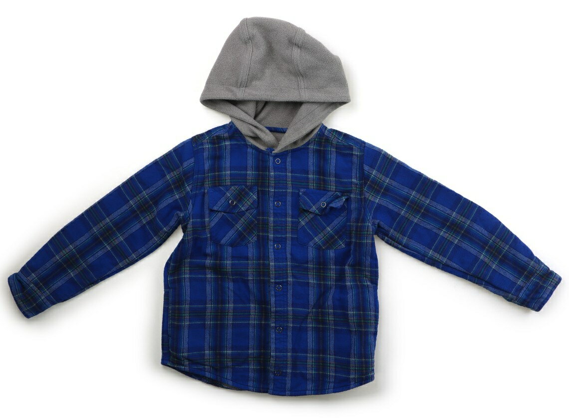 LLビーン L.L.Bean パーカー 120 男の子 ブルーチェック・グレーフリース 子供服 ベビー服 キッズ アウトレット ユーズド 【中古】キッズ・ベビー・マタニティ