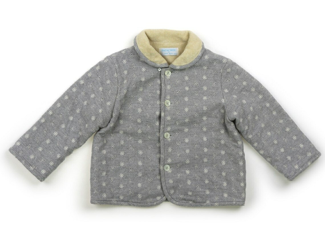 パタシュー PATACHOU カーディガン 95 女の子 グレー、ベージュ、刺繍 子供服 ベビー服 キッズ アウトレット ユーズド 【中古】キッズ・ベビー・マタニティ