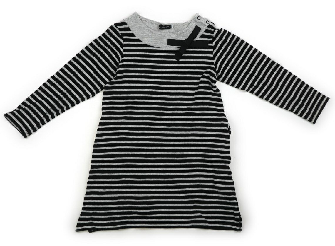 べべ BeBe ワンピース 140 女の子 グレー、黒 子供服 ベビー服 キッズ アウトレット ユーズド 【中古】..