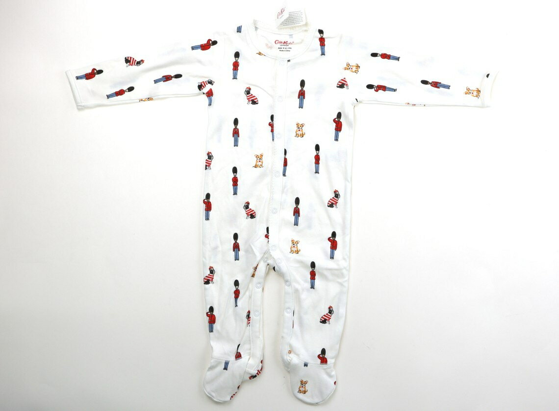 キャスキッドソン Cath Kidston オールインワン 70 男の子 白、兵隊・犬柄 子供服 ベビー服 キッズ アウトレット ユーズド 【中古】キ..