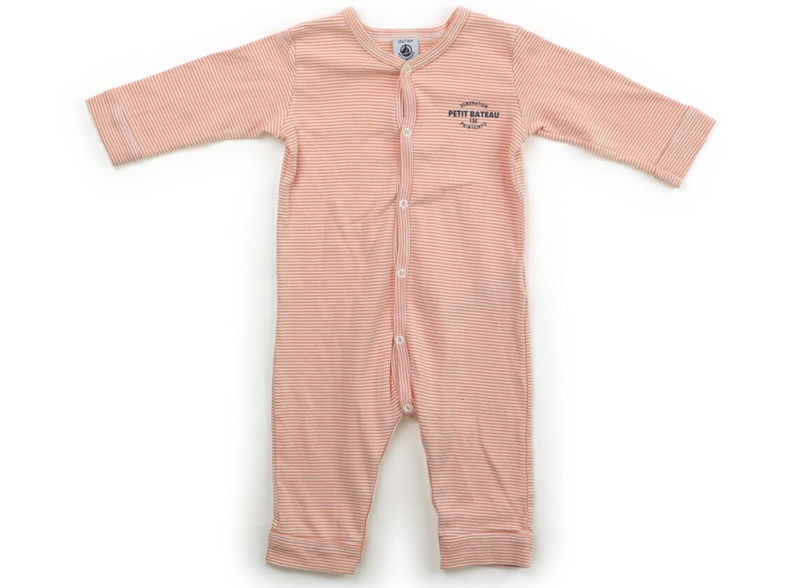プチバトー PETIT BATEAU カバーオール 70 男の子 オレンジ・オフボーダー 子供服 ベビー服 キッズ アウトレット ユーズド 【中古】キッズ・ベビー・マタニティ