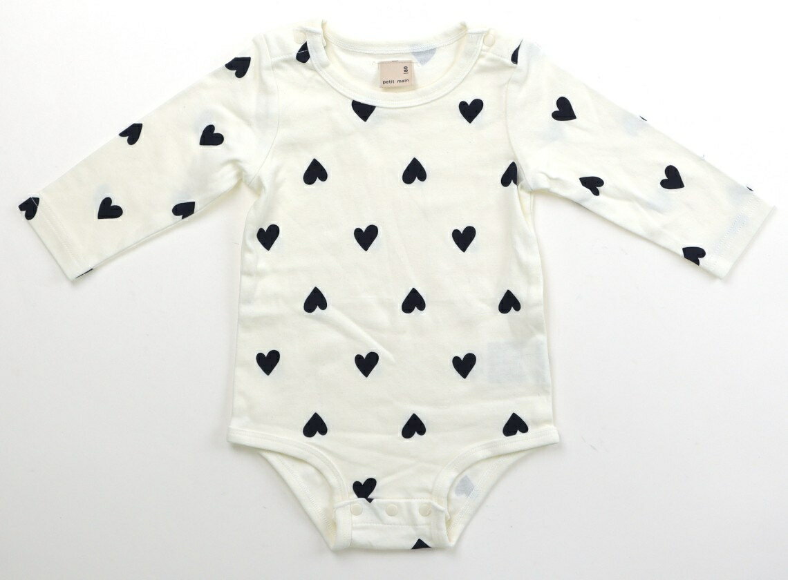 プティマイン petit main ロンパース 80 女の子 アイボリー、ネイビー 子供服 ベビー服 キッズ アウト..