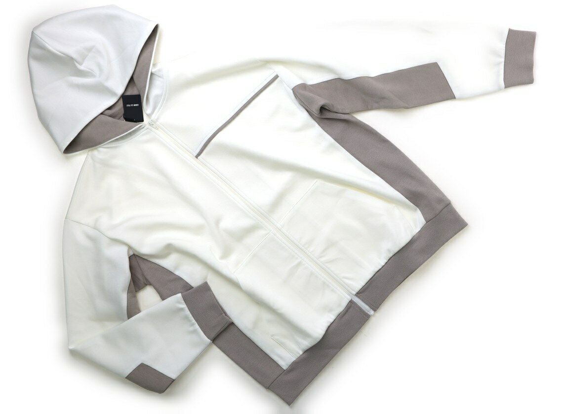 コムサフィユ COMME CA FILLE パーカー 150 男の子 白、アッシュグレー 子供服 ベビー服 キッズ アウトレット ユーズド 【中古】キッズ・ベビー・マタニティ