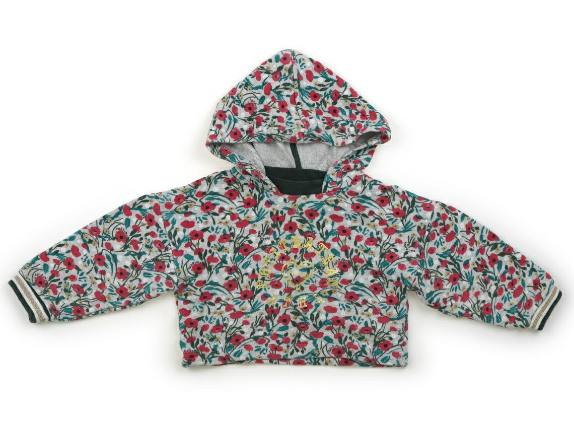 プチバトー PETIT BATEAU パーカー 100 女の子 グレー、グリーン、ピンク、花柄 子供服 ベビー服 キッズ アウトレット ユーズド 【中古】キッズ・ベビー・マタニティ