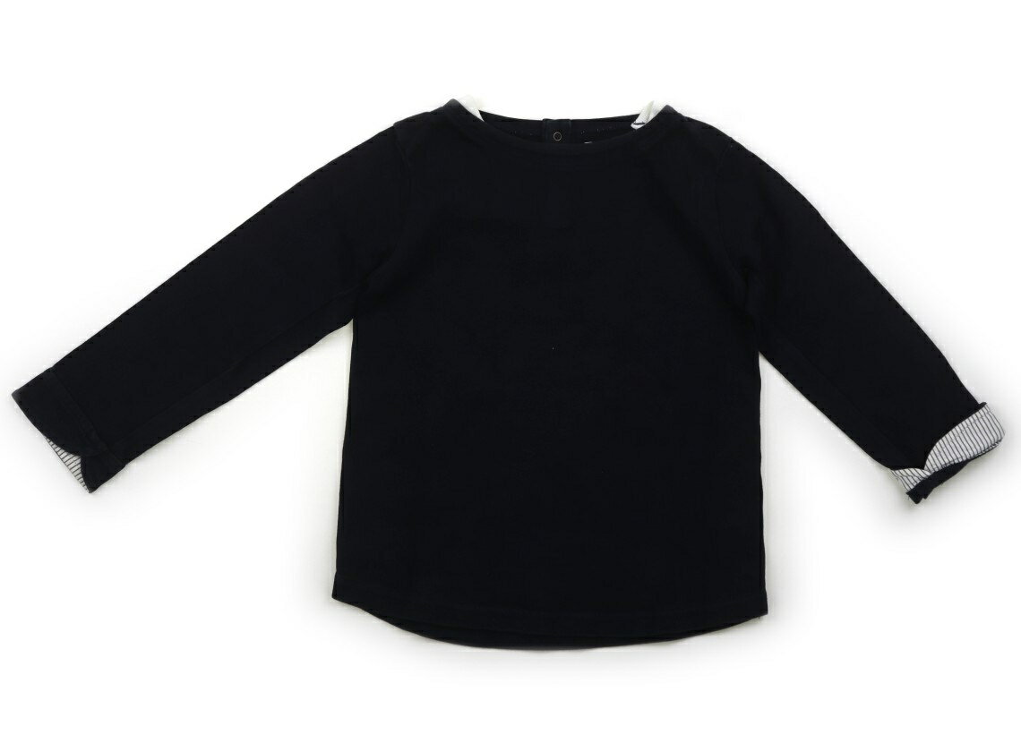 フォークアンドスプーン Fork & Spoon Tシャツ・カットソー 120 女の子 ネイビー・ストライプ 子供服 ベビー服 キッズ アウトレット ユーズド 【中古】キッズ・ベビー・マタニティ