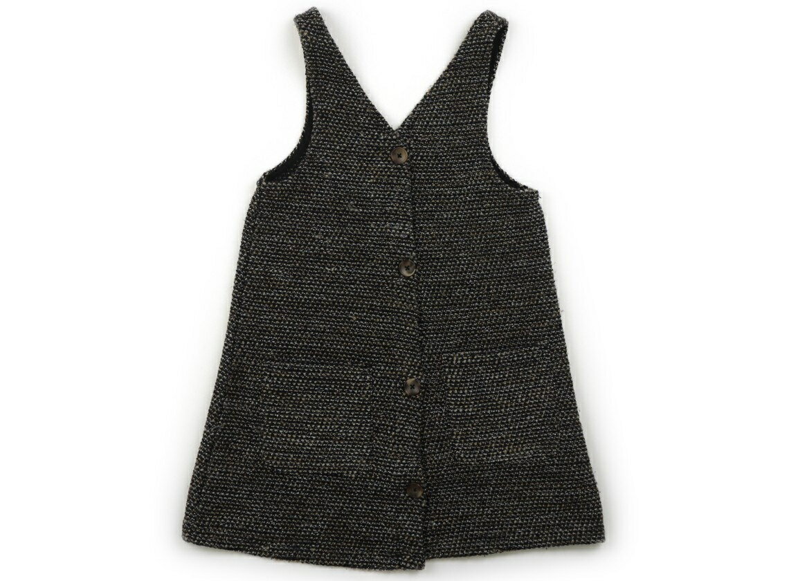 Jumpers - ザラ ZARA ジャンパースカート 110 女の子 ブラック×ベージュのミックス 子供服 ベビー服 キッズ アウトレット ユーズド 【中古】キッズ・ベビー・マタニティ