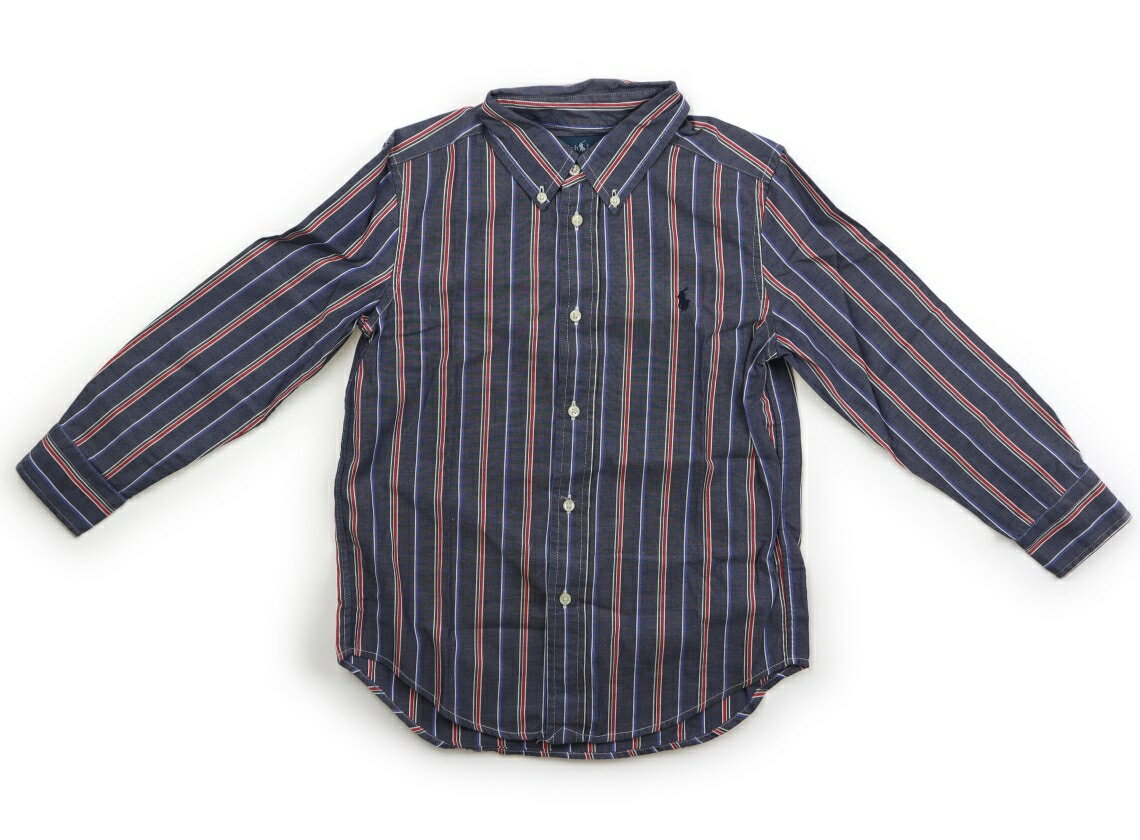 ラルフローレン Ralph Lauren シャツ・ブラウス 120 男の子 ネイビー×カラフルストライプ 子供服 ベビー服 キッズ アウトレット ユーズド 【中古】キッズ・ベビー・マタニティ