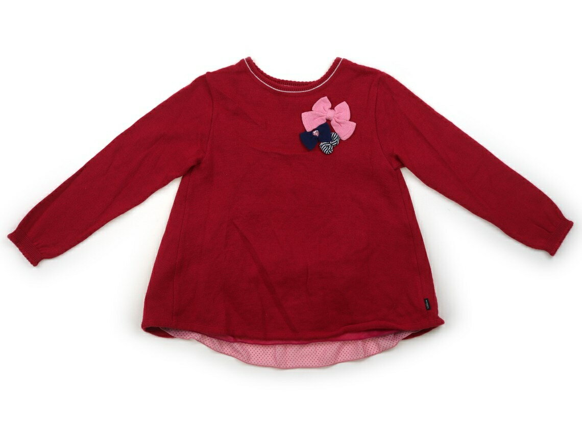 ミキハウス miki HOUSE ニット・セーター 120 女の子 ターキーレッド 子供服 ベビー服 キッズ アウトレット ユーズド 【中古】キッズ・ベビー・マタニティ