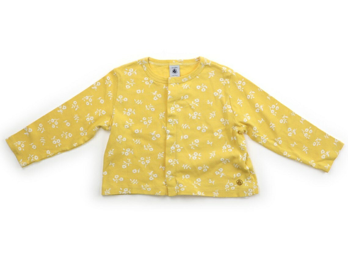 プチバトー PETIT BATEAU カーディガン 95 女の子 黄 　花柄 子供服 ベビー服 キッズ アウトレット ユーズド 【中古】キッズ・ベビー・マタニティ