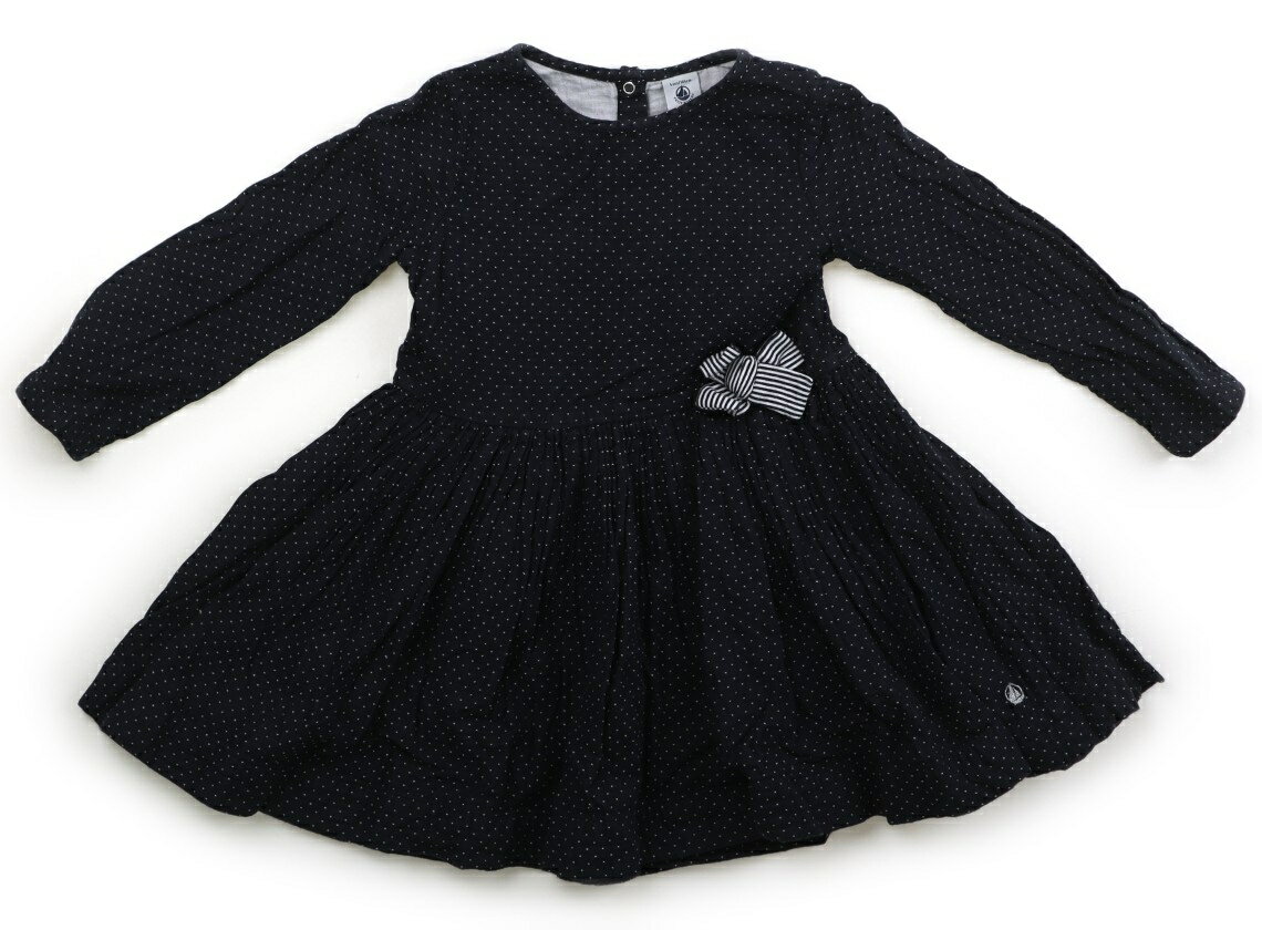プチバトー PETIT BATEAU ワンピース 100 女の子 紺・ドット 子供服 ベビー服 キッズ アウトレット ユーズド 【中古】キッズ・ベビー・マタニティ