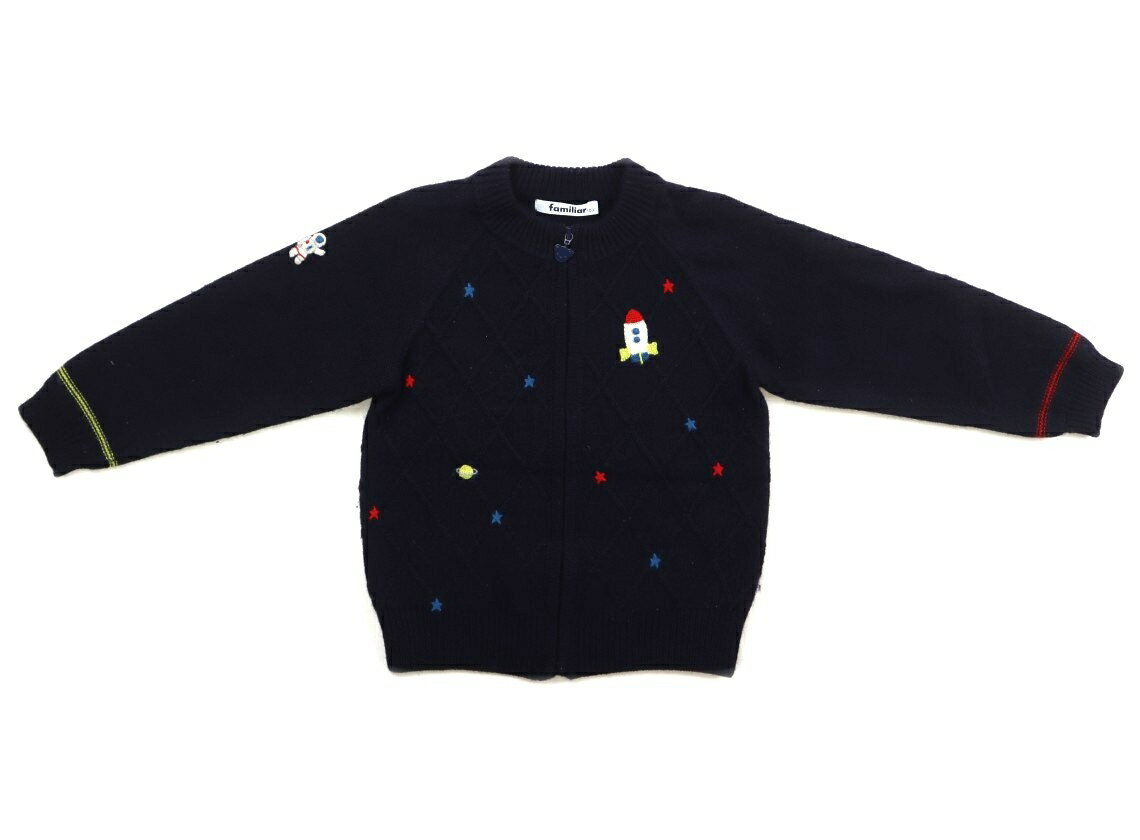 ファミリア familiar カーディガン 100 男の子 紺 子供服 ベビー服 キッズ アウトレット ユーズド 【中..