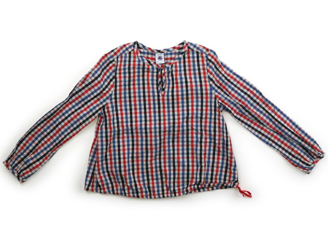 プチバトー PETIT BATEAU Tシャツ・カットソー 110 女の子 トリコロールカラー×ブラックチェック 子供服 ベビー服 キッズ アウトレット ユーズド 【中古】キッズ・ベビー・マタニティ