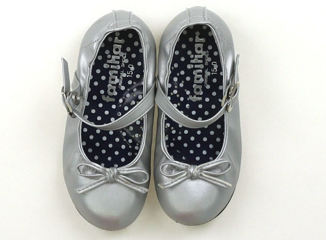 ファミリア familiar フラットシューズ・スリッポン 靴15cm〜 女の子 シルバー 子供服 ベビー服 キッズ..