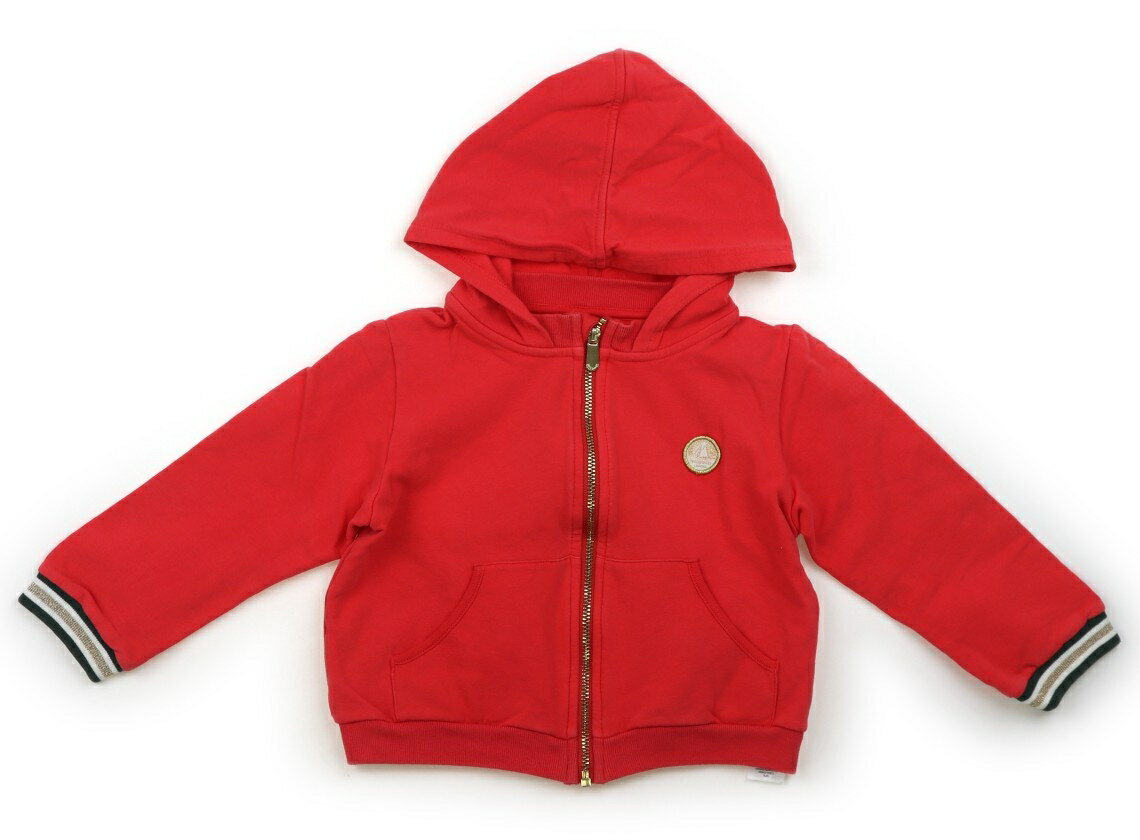 プチバトー PETIT BATEAU パーカー 100 女の子 赤、ゴールド 子供服 ベビー服 キッズ アウトレット ユーズド 【中古】キッズ・ベビー・マタニティ