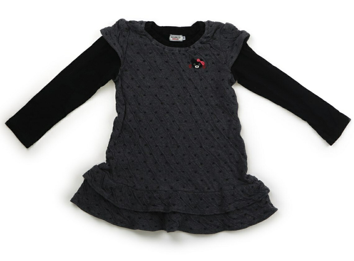 　ブランド 　Double B(ダブルB) 　カテゴリー 　チュニック 　サイズ 　120サイズ 　色 　グレー、ブラック、星 　状態 　★★★ 　記名 　なし 　ジャンル 　Girl 重ね着デザイン。全体に毛羽立ち、無地部分にやや色褪せあ...