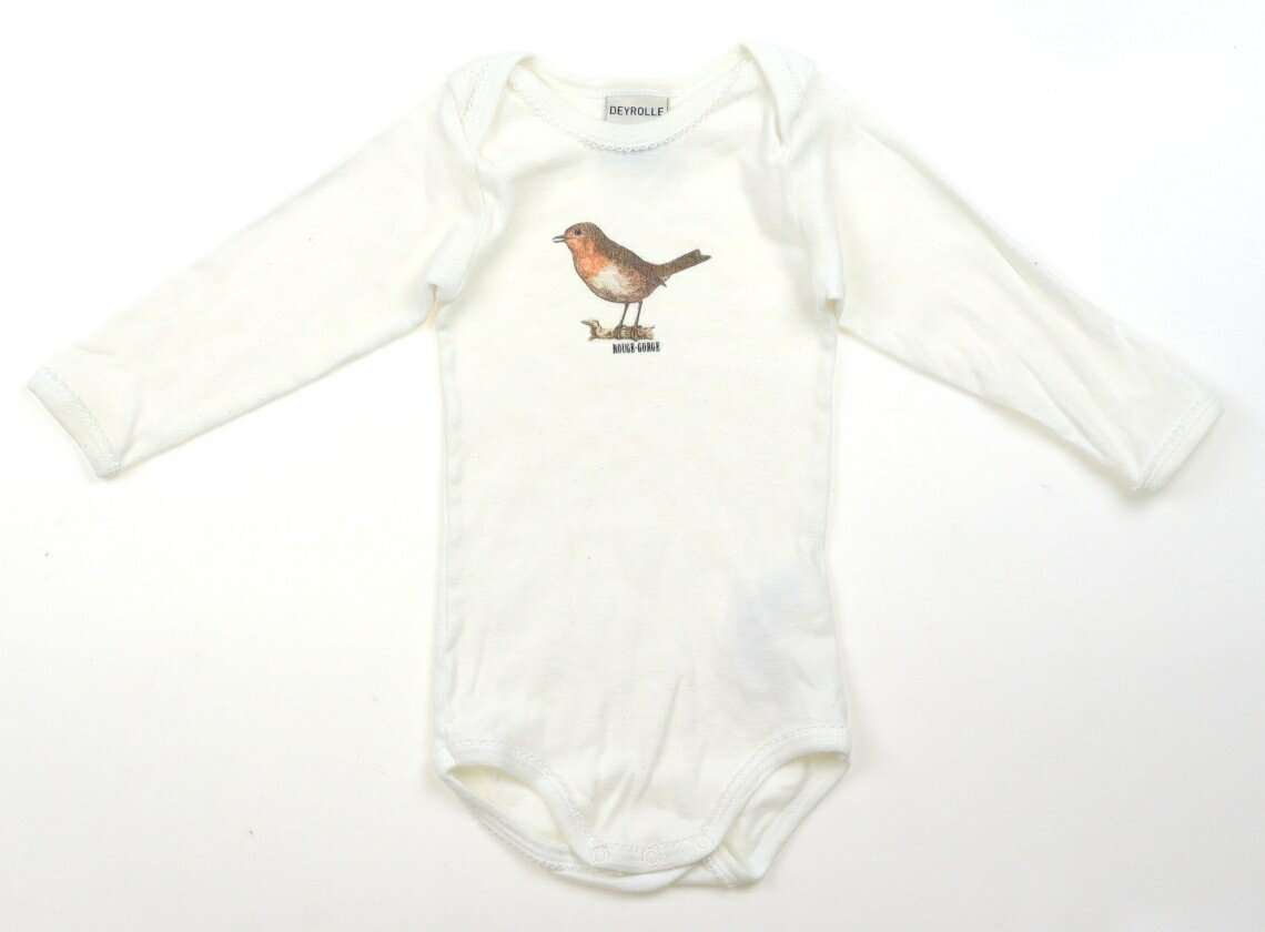 プチバトー PETIT BATEAU ロンパース 70 女の子 白、鳥柄 子供服 ベビー服 キッズ アウトレット ユーズド 【中古】キッズ・ベビー・マタニティ