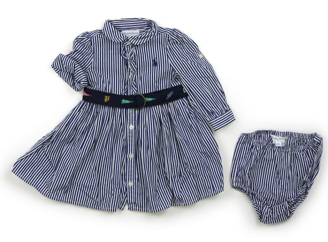 ポロラルフローレン POLO RALPH LAUREN 上下セット 70 女の子 ネイビー、白 子供服 ベビー服 キッズ アウトレット ユーズド 【中古】キッズ・ベビー・マタニティ
