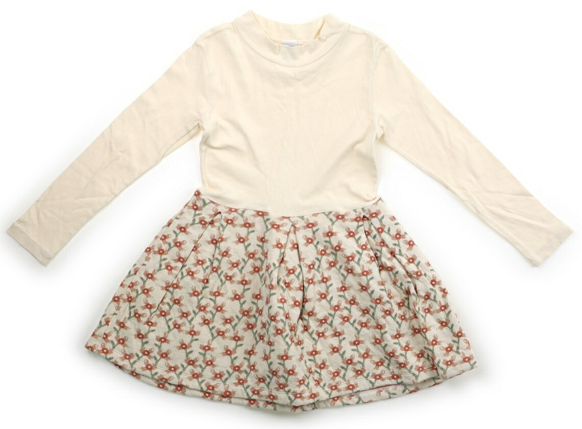プチバトー PETIT BATEAU ワンピース 120 女の子 アイボリー・花柄 子供服 ベビー服 キッズ アウトレット ユーズド 【中古】キッズ・ベビー・マタニティ