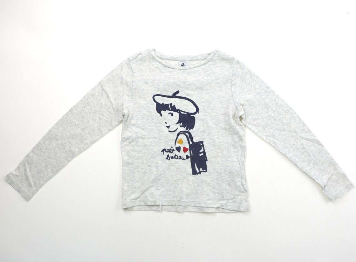 プチバトー PETIT BATEAU Tシャツ・カットソー 120 女の子 オートミール・女の子柄 子供服 ベビー服 キッズ アウトレット ユーズド 【中古】キッズ・ベビー・マタニティ