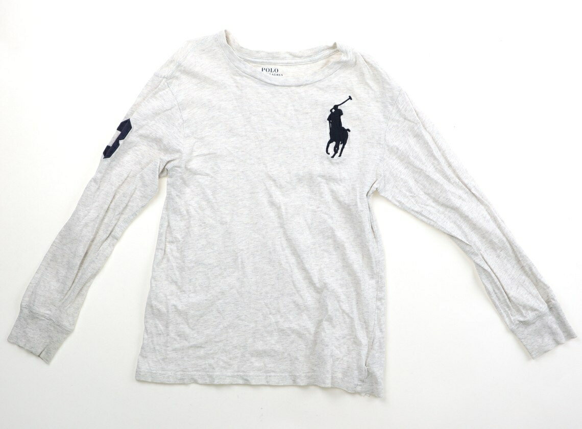 ポロラルフローレン POLO RALPH LAUREN Tシャツ・カットソー 140 男の子 ライトグレー、ネイビー 子供服 ベビー服 キッズ アウトレット ユーズド 【中古】キッズ・ベビー・マタニティ