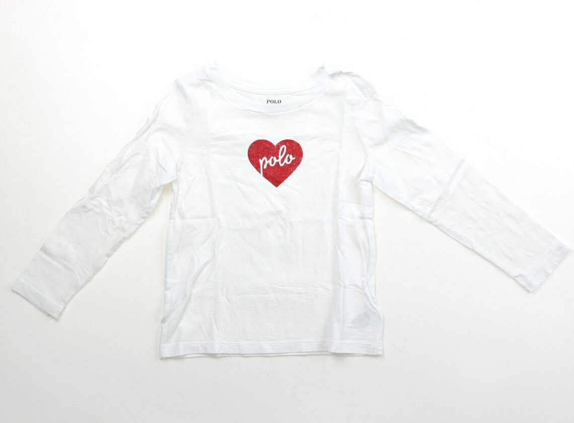 ポロラルフローレン POLO RALPH LAUREN Tシャツ・カットソー 110 女の子 ホワイト・ハート柄 子供服 ベビー服 キッズ アウトレット ユーズド 【中古】キッズ・ベビー・マタニティ