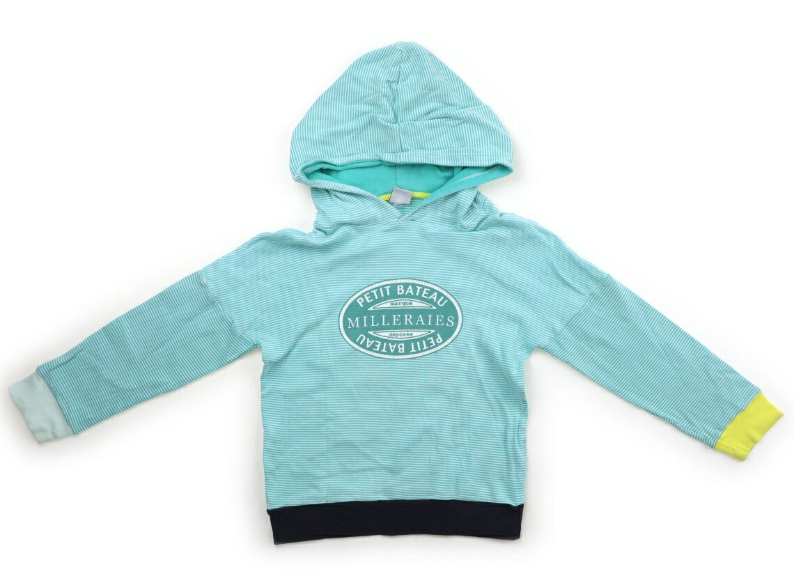 プチバトー PETIT BATEAU パーカー 110 男の子 パステルグリーン・白・ボーダー 子供服 ベビー服 キッズ アウトレット ユーズド 【中古】キッズ・ベビー・マタニティ