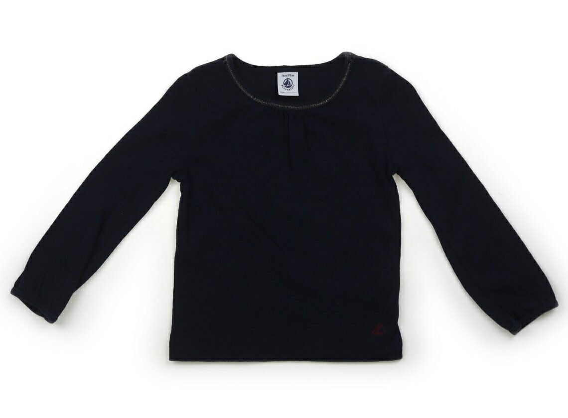プチバトー PETIT BATEAU Tシャツ・カットソー 95 女の子 ネイビー 子供服 ベビー服 キッズ アウトレット ユーズド 【中古】キッズ・ベビー・マタニティ