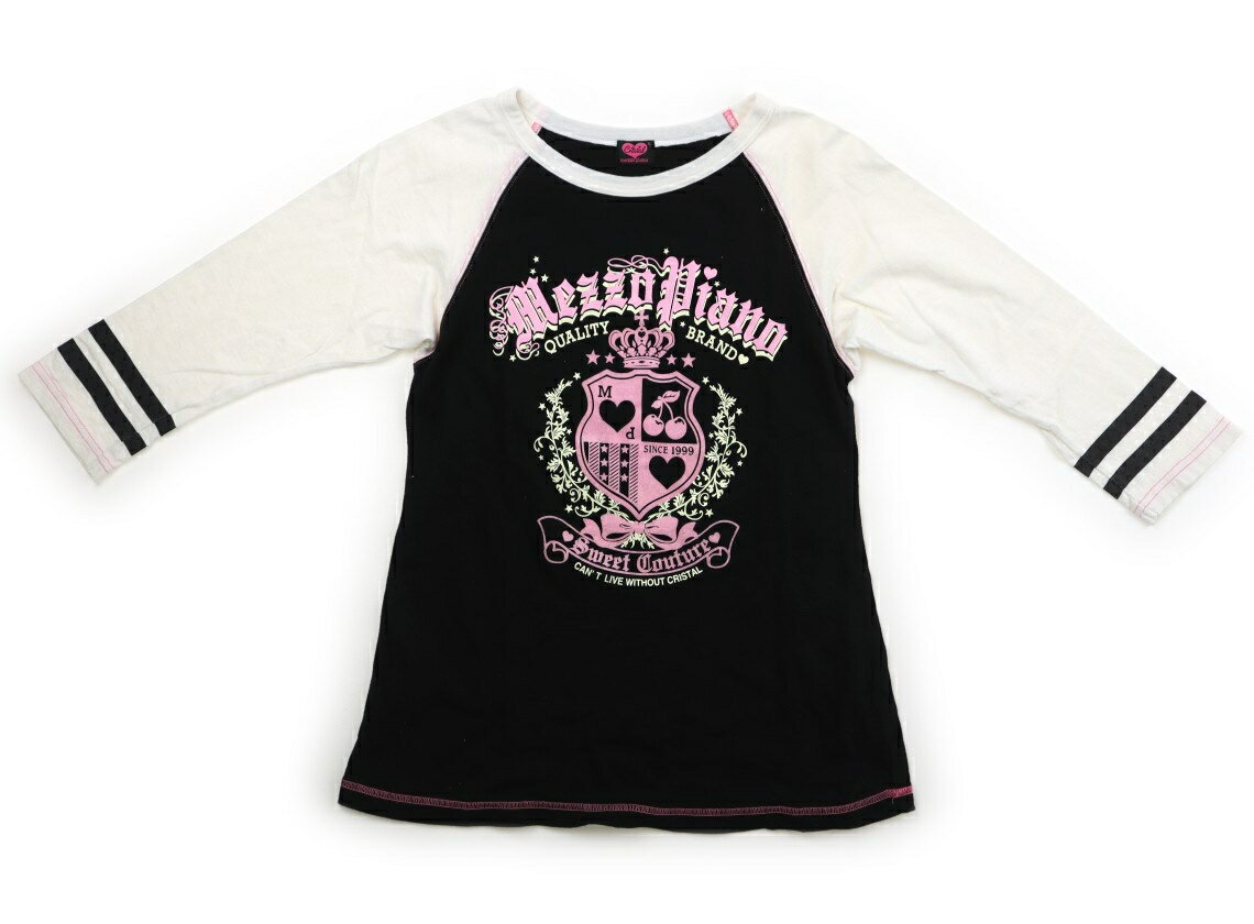 メゾピアノ mezzo piano Tシャツ・カットソー 140 女の子 黒白、ピンク 子供服 ベビー服 キッズ アウトレット ユーズド 【中古】キッズ・ベビー・マタニティ