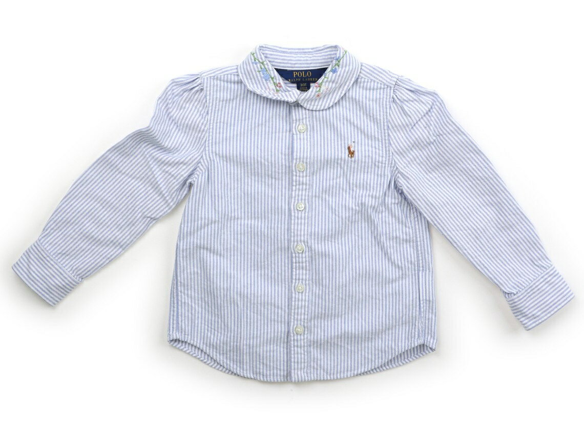 ポロラルフローレン POLO RALPH LAUREN シャツ・ブラウス 100 女の子 ブルー、白、ストライプ 子供服 ベビー服 キッズ アウトレット ユーズド 【中古】キッズ・ベビー・マタニティ