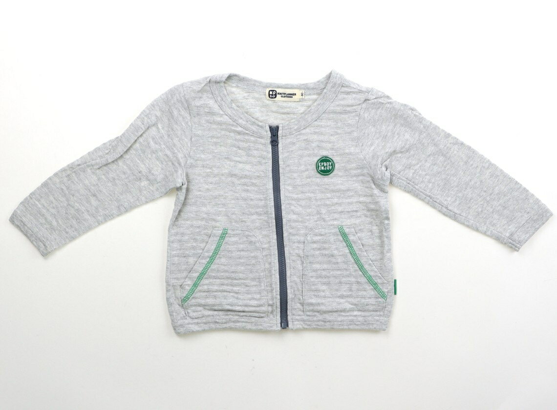 ニットプランナー（KP） Knit Planner(KP) カーディガン 80 男の子 ライトグレー、グリーン 子供服 ベ..