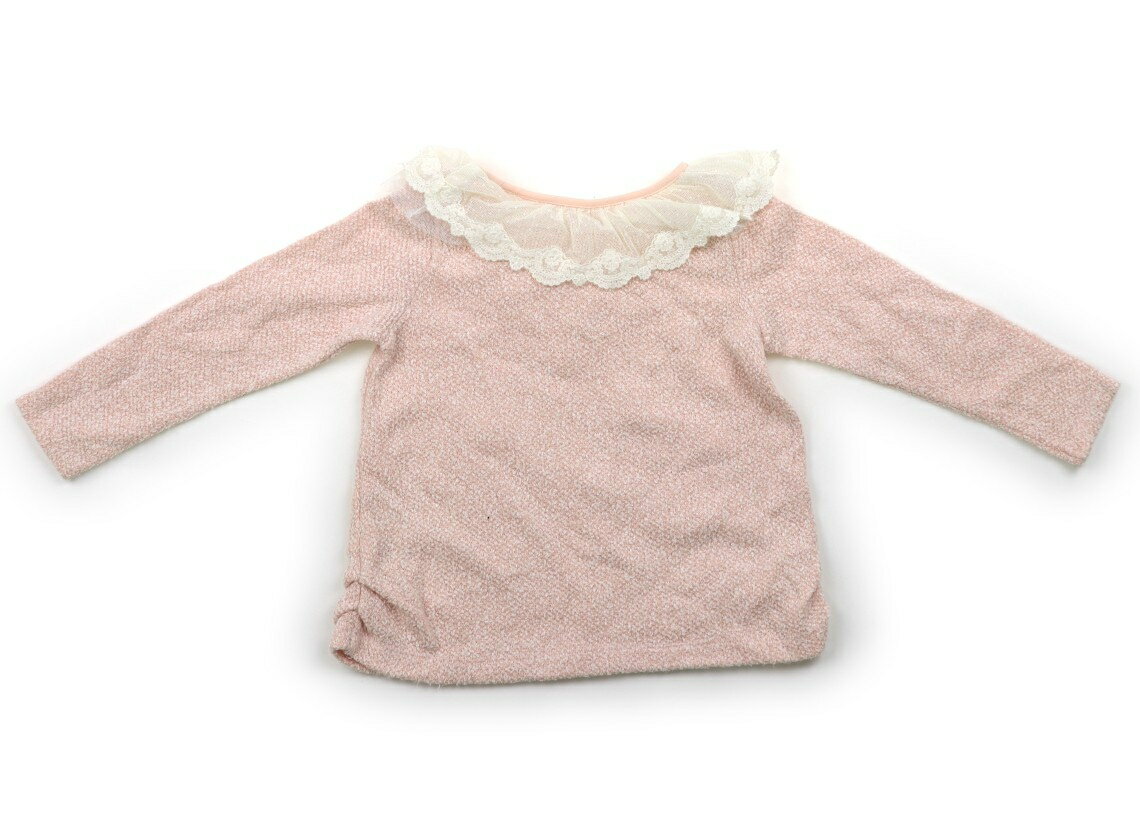 メゾピアノ mezzo piano トレーナー・プルオーバー 100 女の子 ペールピンク・ホワイト 子供服 ベビー服 キッズ アウトレット ユーズド 【中古】キッズ・ベビー・マタニティ