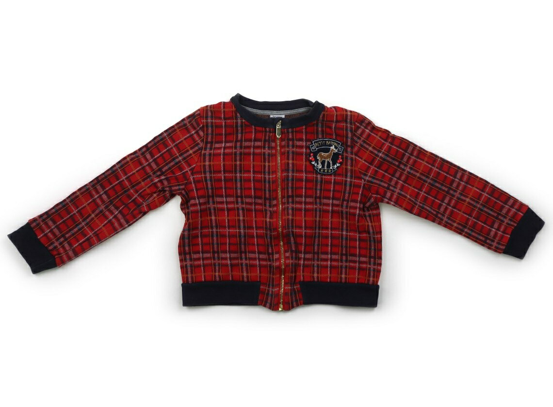 プチバトー PETIT BATEAU カーディガン 110 女の子 赤・紺・チェック 子供服 ベビー服 キッズ アウトレット ユーズド 【中古】キッズ・ベビー・マタニティ