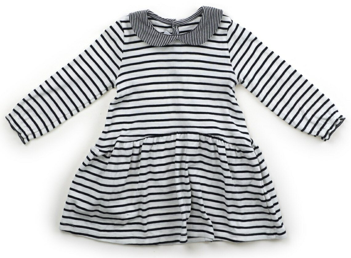 プチバトー PETIT BATEAU ワンピース 80 女の子 ボーダー、白、ネイビー 子供服 ベビー服 キッズ アウトレット ユーズド 【中古】キッズ・ベビー・マタニティ