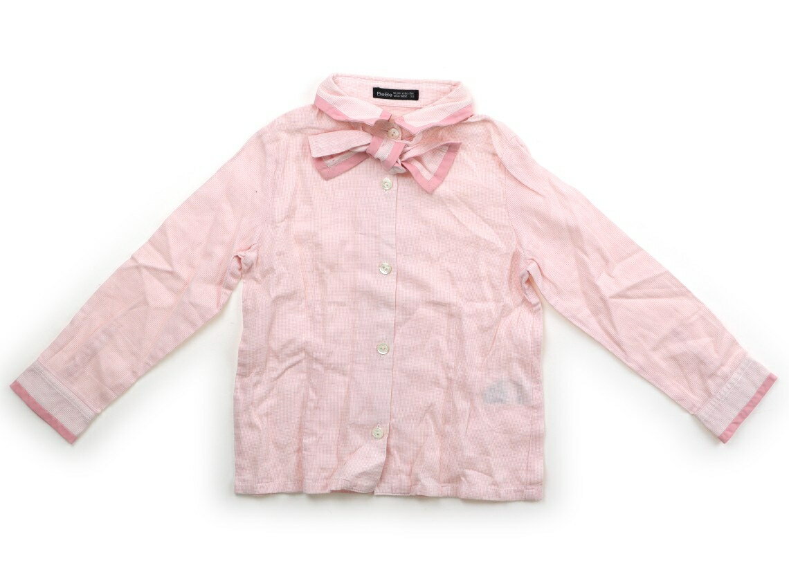 　ブランド 　BeBe(べべ) 　カテゴリー 　シャツ・ブラウス 　サイズ 　110サイズ 　色 　ピンク 　状態 　★★★ 　記名 　なし 　ジャンル 　Girl 綿100％。品質タグに内容不明のスタンプ跡あり。シワ感・洗いざらし感があります。 ＊【状態】【サイズ】に関しての詳しい説明はこちら