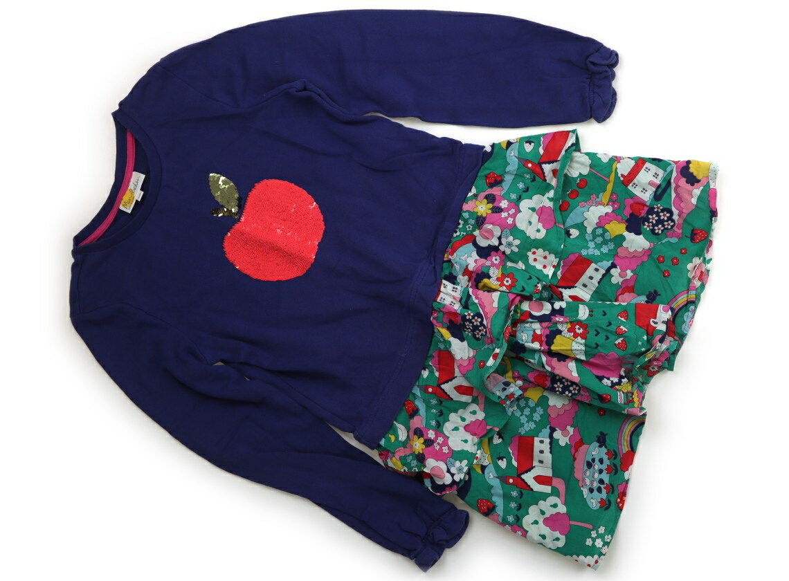 ボーデン Mini Boden ワンピース 150 女の子 紺・スパンコール装飾・グリーン柄 子供服 ベビー服 キッズ アウトレット ユーズド 【中古】キッズ・ベビー・マタニティ