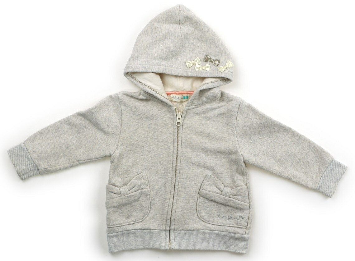 ニットプランナー（KP） Knit Planner(KP) パーカー 90 女の子 霜降りライトグレー、ゴールドラメ 子供..