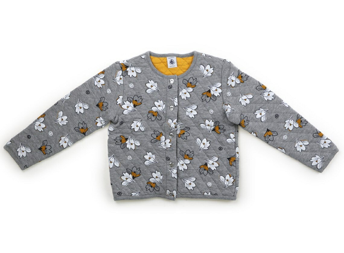 プチバトー PETIT BATEAU カーディガン 110 女の子 グレー・花柄 子供服 ベビー服 キッズ アウトレット ユーズド 【中古】キッズ・ベビー・マタニティ