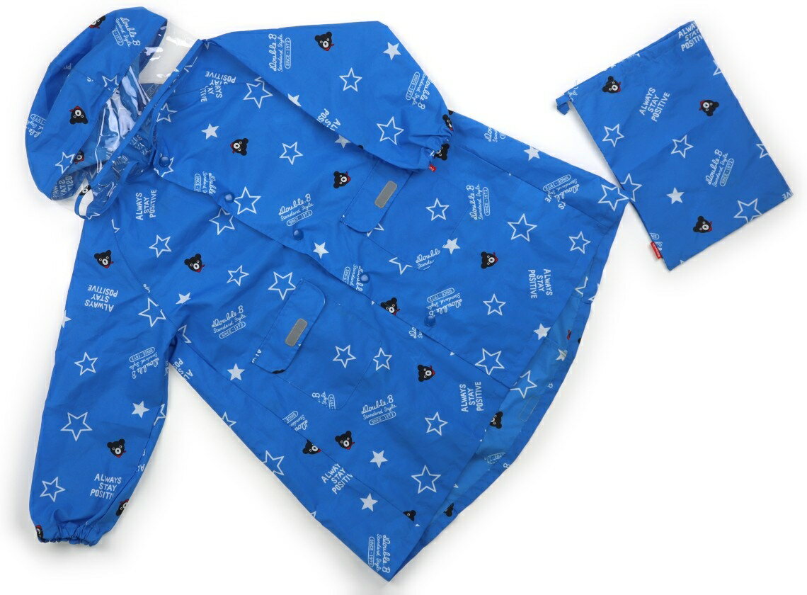 ダブルB Double B レインコート・レインハット 100 男の子 ブルー、白い星・クマ柄 子供服 ベビー服 キ..