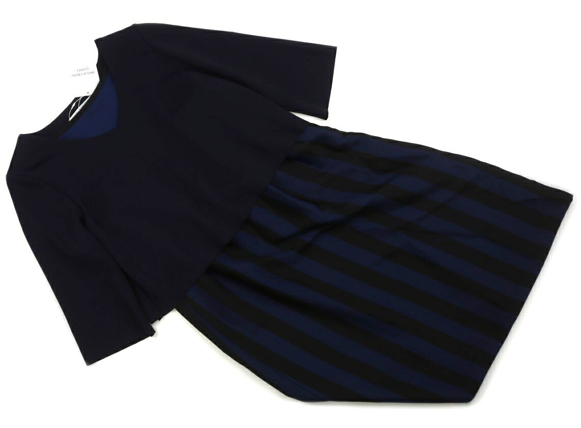 　ブランド 　BREEZE CROSS CLOSET(ブリーズクロスクローゼット) 　カテゴリー 　マタニティワンピース 　サイズ 　ママ向けアイテム 　色 　ネイビー、黒、ストライプ 　状態 　N 　記名 　なし 　ジャンル 　Mother 新品タグ付きの、カットソーとワンピースのセットです。実際のサイズ表記はM、バスト86-94、ヒップ87-101，身長154-162，腹囲81-102で、実寸では総丈約100cmです。トップスがポリエステル・ポリウレタン素材で、ワンピースがポリエステル素材です。 ＊【状態】【サイズ】に関しての詳しい説明はこちら