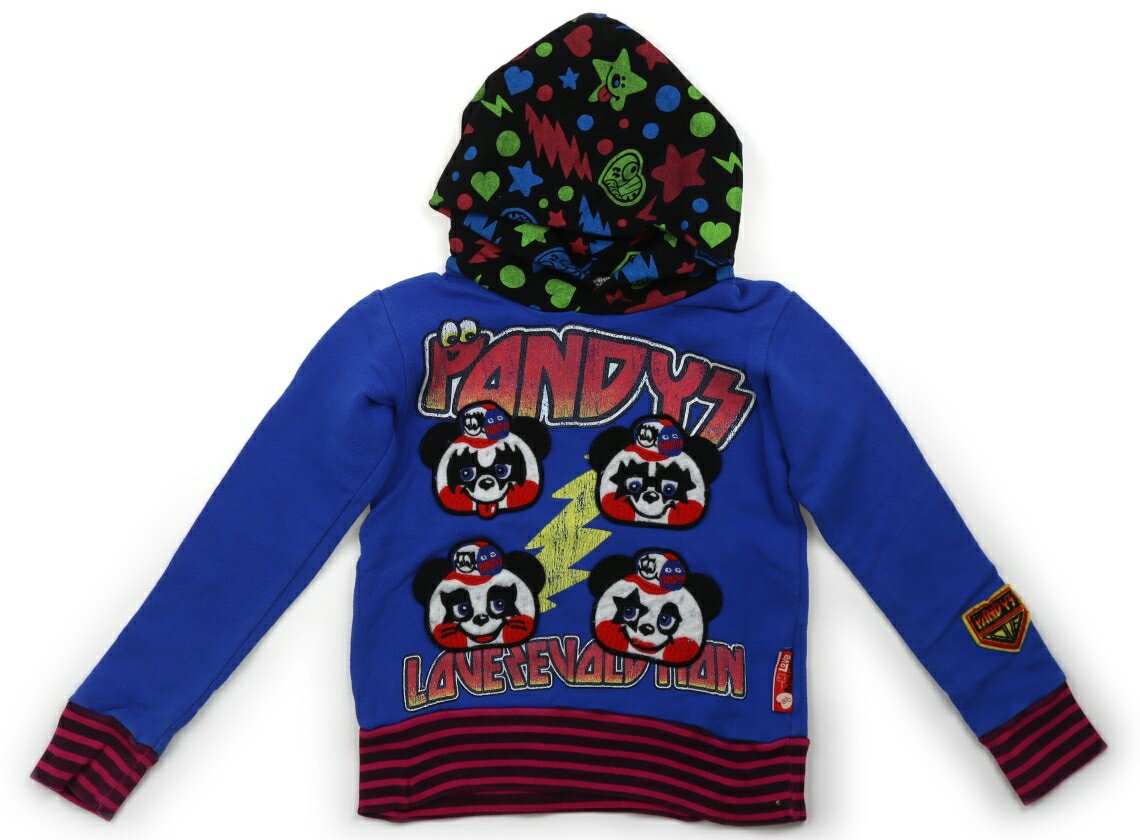 ラブレボリューション LOVEREVOLUTION パーカー 130 女の子 ブルー、ピンク、ボーダー 子供服 ベビー服 キッズ アウトレット ユーズド 【中古】キッズ・ベビー・マタニティ