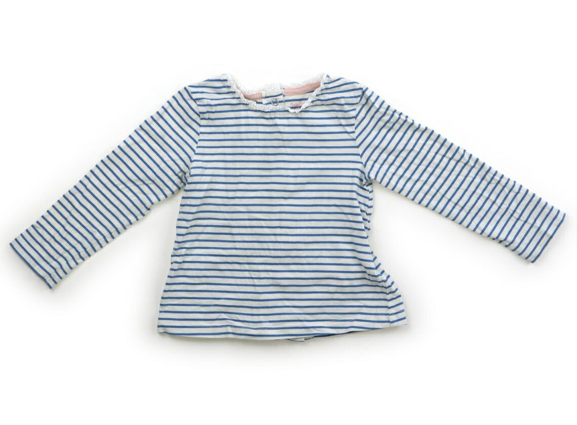 ボーデン Mini Boden Tシャツ・カットソー 90 女の子 オフホワイト・ブルー・ボーダー 子供服 ベビー服 キッズ アウトレット ユーズド 【中古】キッズ・ベビー・マタニティ