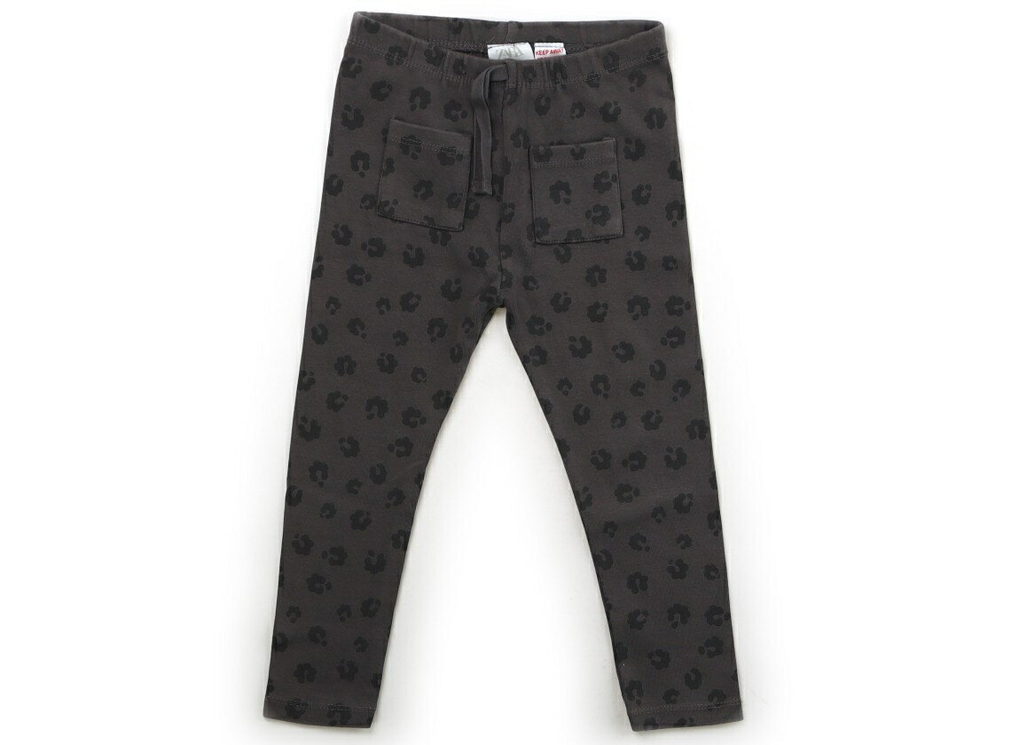 ザラ ZARA レギンス 95 女の子 チャコールグレー・花柄 子供服 ベビー服 キッズ アウトレット ユーズド..