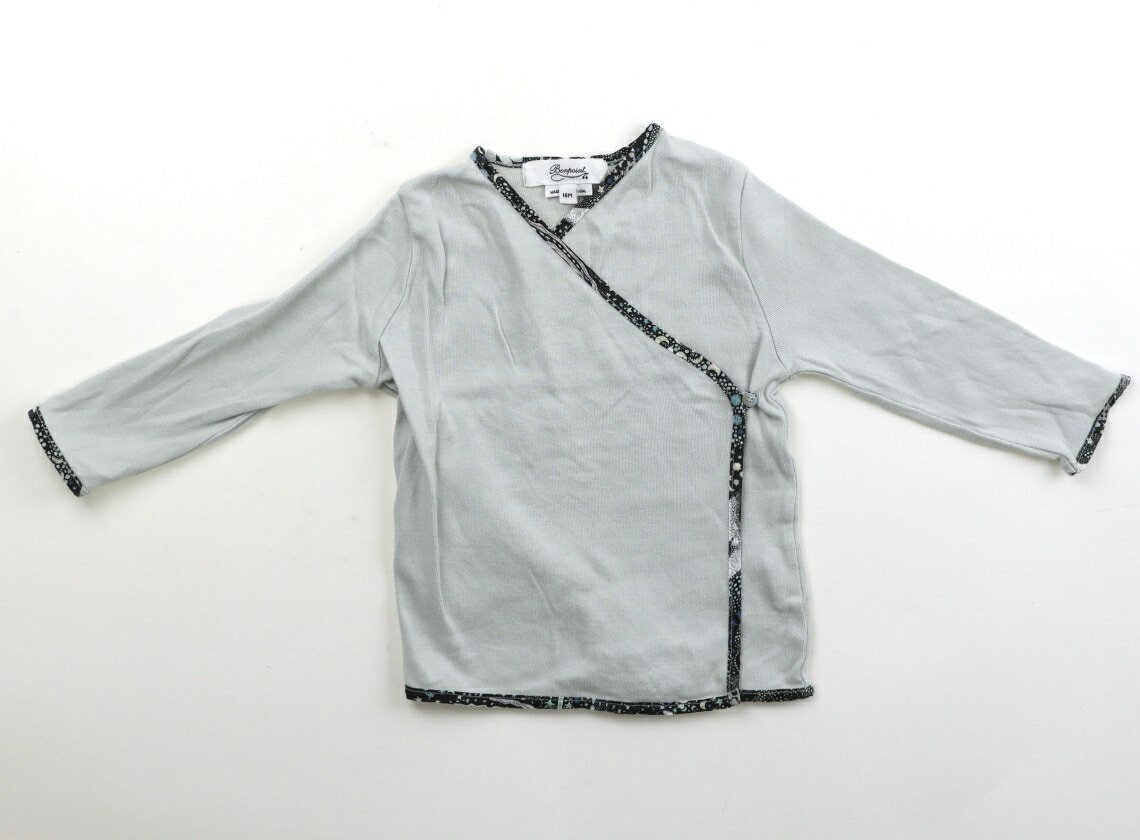 ボンポワン bonpoint カーディガン 80 男の子 パステルブルー・ブラック×星柄 子供服 ベビー服 キッズ アウトレット ユーズド 【中古】キッズ・ベビー・マタニティ