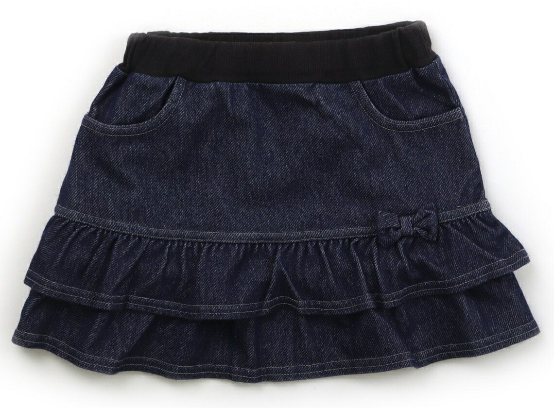 べべ BeBe スカート 110 女の子 ブルー・ブラック 子供服 ベビー服 キッズ アウトレット ユーズド 【中..